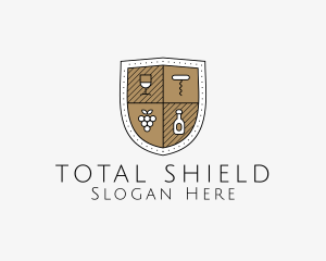 Wine Business Shield logo design