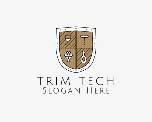 Wine Business Shield logo design