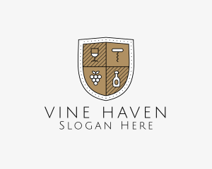 Wine Business Shield logo design