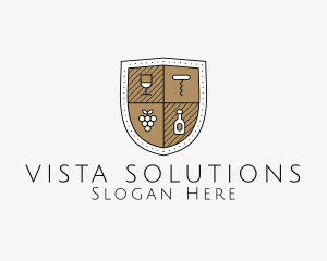 Wine Business Shield logo design