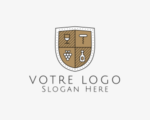Medieval - Wine Business Shield logo design