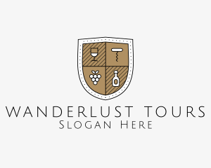 Wine Business Shield logo design