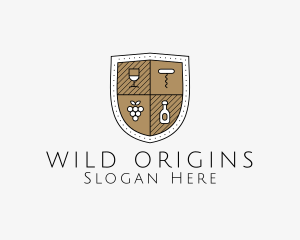 Wine Business Shield logo design