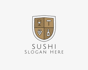 Wine Business Shield logo design