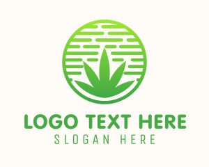 Circular Weed Cannabis Badge Logo