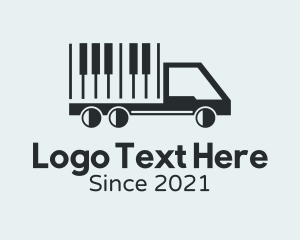 Music - Piano Keys Truck logo design