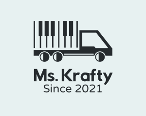 Transport Service - Piano Keys Truck logo design