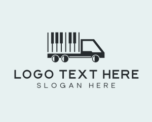 Piano Keys Truck  logo design