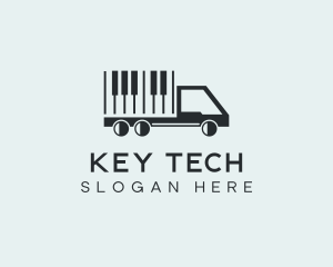 Piano Keys Truck  logo design