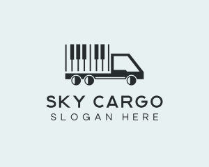 Piano Keys Truck  logo design