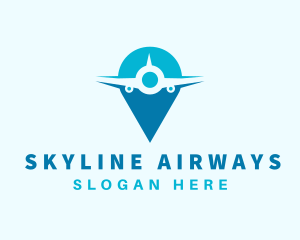 Airliner - Pin Location Airplane logo design