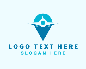 Navigation - Pin Location Airplane logo design