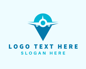 Transport - Pin Location Airplane logo design