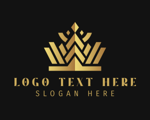 Pageant - Gold Fashion Crown logo design