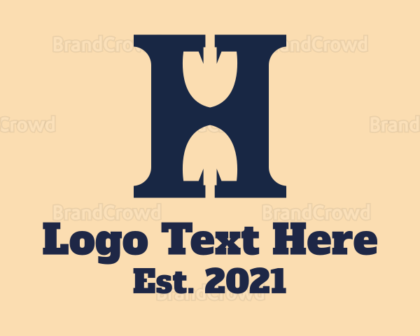 Letter H Shovel Logo
