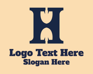 Letter H Shovel Logo