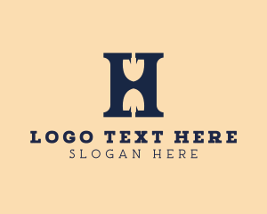 Shovel - Shovel Digging Letter H logo design