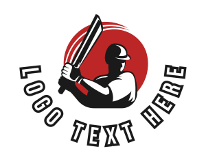 Games - Cricket Player Bat Ball logo design