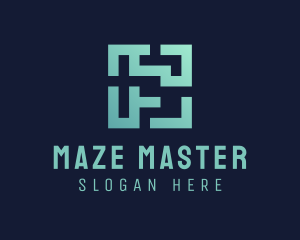 Cyber Maze Code logo design