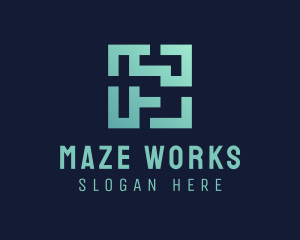 Cyber Maze Code logo design