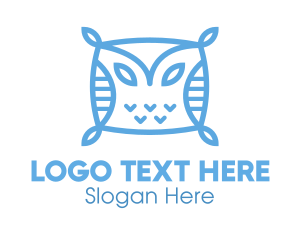 Blue And White - Blue Owl Pillow logo design