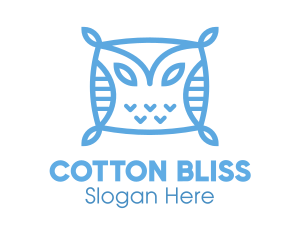 Cotton - Blue Owl Pillow logo design