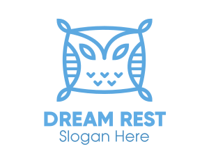 Nap - Blue Owl Pillow logo design