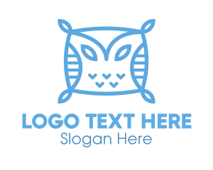 Owl - Blue Owl Pillow logo design
