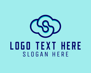 Clouding - Blue Tech Cloud logo design