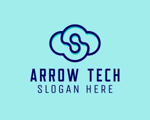 Blue Tech Cloud  logo design