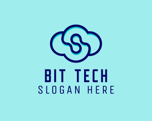 Blue Tech Cloud  logo design