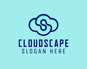 Blue Tech Cloud  logo design