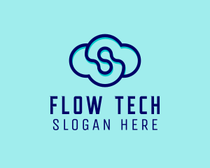 Blue Tech Cloud  logo design