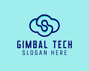 Blue Tech Cloud  logo design