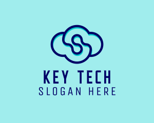 Blue Tech Cloud  logo design