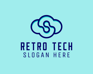 Blue Tech Cloud  logo design