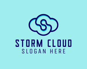 Blue Tech Cloud  logo design