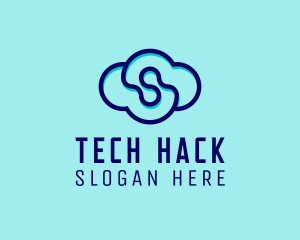 Blue Tech Cloud  logo design