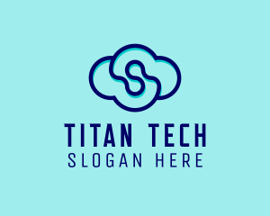 Blue Tech Cloud  logo design