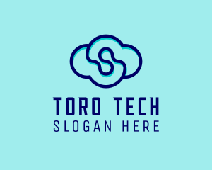 Blue Tech Cloud  logo design