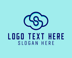 Cloud - Blue Tech Cloud logo design