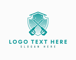 Business - Power Washer Cleaning Shield logo design