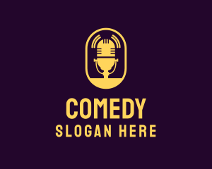 Microphone Live Podcast logo design