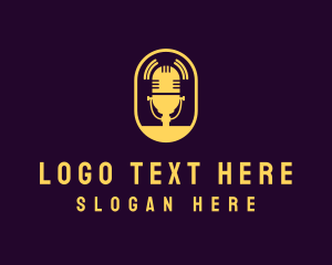 Radio - Microphone Live Podcast logo design
