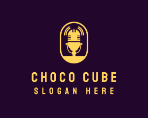 Singer - Microphone Live Podcast logo design