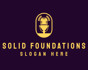 Singer - Microphone Live Podcast logo design