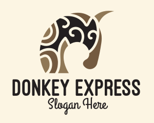 Donkey - Tribal Primitive Horse logo design