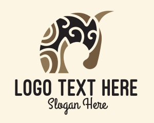 Horse Riding - Tribal Primitive Horse logo design