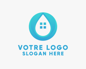House Water Droplet  Logo