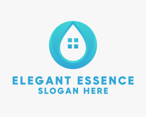 House Water Droplet  logo design